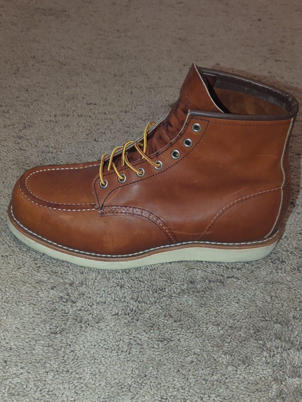 Red Wing Heritage Moc Toe Work Boot In Oro Legacy Leather
